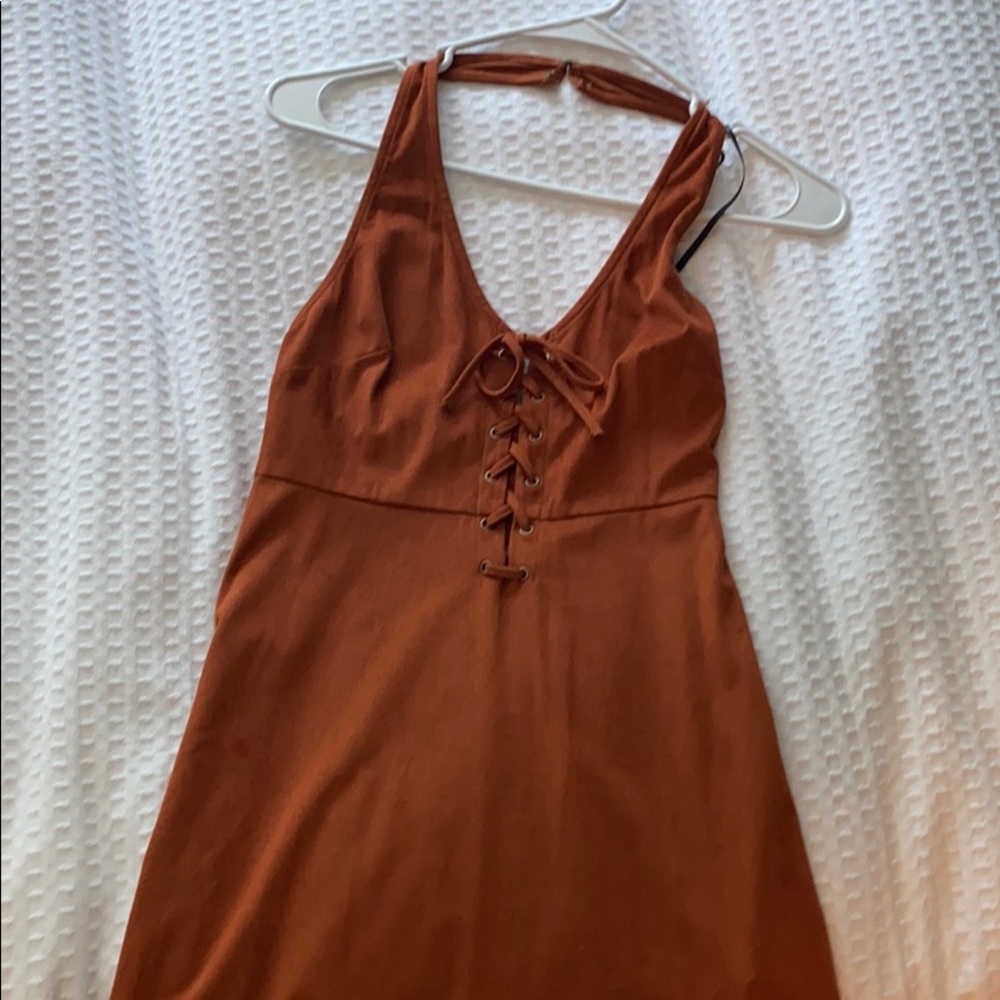 Velvet lace up dress